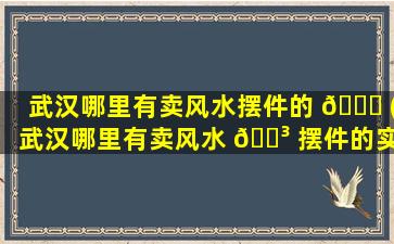 武汉哪里有卖风水摆件的 🐝 (武汉哪里有卖风水 🌳 摆件的实体店)